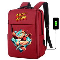 Mochila USB Escolar Estampa Infantil Street Figther Notebooks, Trabalho Escola (Interface USB)