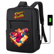 Mochila USB Escolar Estampa Infantil Street Figther Notebooks, Trabalho Escola (Interface USB)