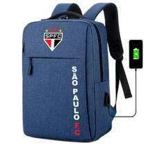 Mochila USB Escolar Estampa Time Futebol SP Notebooks, Trabalho Escola (Interface USB)