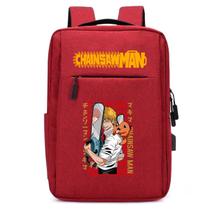 Mochila USB Escolar Infantil Estampa Serra Cabeça Vermelha Estilo Anime Ideal para Escola e Notebook