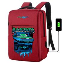 Mochila USB Infantil Escolar Estampa Carros Para Notebooks Trabalho E Volta Às Aulas Ramones