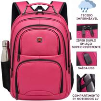 Mochila Utilibag Escolar Faculdade Trabalho Viagem Executiva Notebook Reforçada Feminina Rosa Menina Tamanho:ÚnicoGener