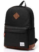 Mochila VASCHY Classic resistente à água College School preta