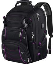 Mochila VECKUSON unissex 46,7 cm para laptop RFID roxa de 18,4" Mochila VECKUSON unissex 46,7 cm para laptop RFID roxa de 18,4"