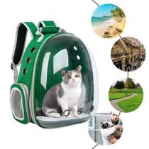 Mochila Verde Visão Panorâmica Transporte de Cães e Gatos