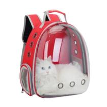 Mochila Vermelha para Transportar Pets Cães Gatos Panorâmica