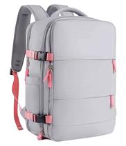 Mochila Viagem Avião Low Cost Compartimento Para Sapatos Compartimento Para Notebook Usb Bolso Para Objetos úmidos CINZA COM ZÍPER ROSA Mochila Viagem Avião Low Cost Compartimento Para Sapatos Compartimento Para Notebook Usb Bolso Para Objetos úmidos CINZA COM ZÍPER ROSA
