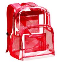 Mochila Vorspack Clear PVC Transparente Heavy Duty Red