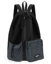 Mochila WANDF Swim Mesh Drawstring Wet Pocket preta