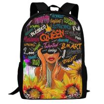 Mochila Waykales African Black Art Girl de 17 polegadas para mulheres