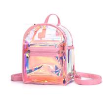Mochila WBTY Holographic Transparente PVC Hologram Mini Pink