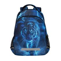 Mochila WEVIBOFU Blue White Tiger Lightning para crianças de 6 a 12 anos Mochila WEVIBOFU Blue White Tiger Lightning para crianças de 6 a 12 anos