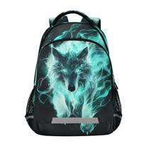 Mochila WEVIBOFU branca verde Wolf Lightning Fire Kids 6-12y Mochila WEVIBOFU branca verde Wolf Lightning Fire Kids 6-12y