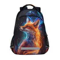 Mochila WEVIBOFU Fire Fox Orange Blue para crianças de 6 a 12 anos