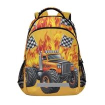 Mochila WEVIBOFU Yellow Racing Car Fire Truck para crianças