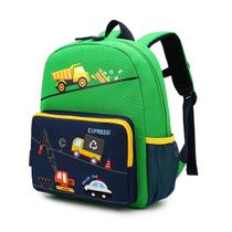 Mochila willikiva Car Dinosaur impermeável para crianças verde