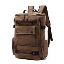 Mochila Wokex Vintage Canvas Travel para homens, cor café