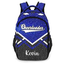 Mochila XOZOTY Bling Print Blue Cheerleader Cheer com nome