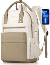 Mochila YAMTION Laptop para mulheres, bolsa escolar, bege