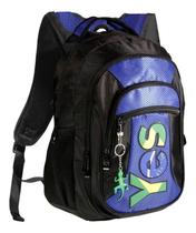 MOCHILA YES PRETA E AZUL BRASIL MC1416 Azul MOCHILA YES PRETA E AZUL BRASIL MC1416 Azul