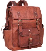 Mochila Zinria Leather Vintage Brown Leather para laptop de 17 polegadas Mochila Zinria Leather Vintage Brown Leather para laptop de 17 polegadas