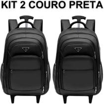 Mochilas 1 ou 2 Peças Bolsa Reforçada Couro Rodinhas Notebook Escolar Trabalho Faculdade Masculinas/ Mochilas 1 ou 2 Peças Bolsa Reforçada Couro Rodinhas Notebook Escolar Trabalho Faculdade Masculinas/