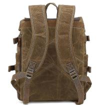 Mochilas bolsa de viagem retrô lona impermeável com primeira camada de couro mochila de viagem para computador preta Mochilas bolsa de viagem retrô lona impermeável com primeira camada de couro mochila de viagem para computador preta