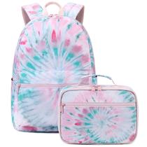 Mochilas escolares leves Abshoo Tie Dye para meninas adolescentes Mochila com lancheira (A Tie Dye)