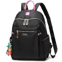 Mochilas femininas casual lona viagem pequena mochila rosa