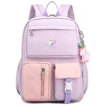 Mochilas mochila de estudante roxa mochila escolar ou bolsa de trabalho com compartimento grande