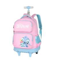 Mochilete com carrinho disney stitch rosa mc50042scra