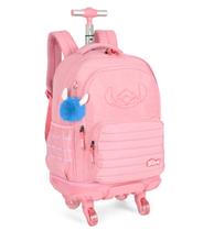 Mochilete com carrinho laptop stitch salmao mc49232sc