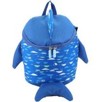 Mochilinha Bolsa Infantil Unissex Tubarão Bebe Azul Marinho Yins