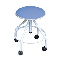 Mocho Giratório Regulável Esmaltado Com Rodízios Sem Encosto Azul Céu