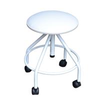 Mocho Giratório Regulável Esmaltado Com Rodízios Sem Encosto Branco