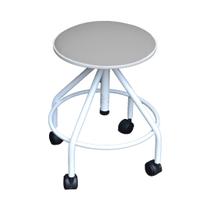 Mocho Giratório Regulável Esmaltado Com Rodízios Sem Encosto Cinza