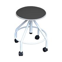 Mocho Giratório Regulável Esmaltado Com Rodízios Sem Encosto Preto