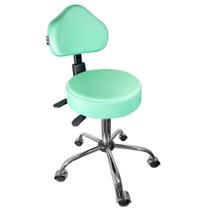 Mocho - verde claro - back system preto - base cromada - rodizio cromado
