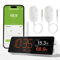 MOCREO Termômetro Remoto WiFi com Alarme para Freezer, Alcance de 1/3 de Milha, Sonda à Prova d'Água IP67, Alerta por Email no App, Monitor Digital Central, 2 Sensores Inteligentes de Temperatura para Geladeira, Hidromassagem e RV MOCREO Termômetro Remoto WiFi com Alarme para Freezer, Alcance de 1/3 de Milha, Sonda à Prova d'Água IP67, Alerta por Email no App, Monitor Digital Central, 2 Sensores Inteligentes de Temperatura para Geladeira, Hidromassagem e RV
