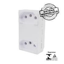 Mod i9 2 tomadas 10a separadas monobloco branco ilumi