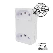 Mod i9 2 tomadas 20a separadas monobloco branco ilumi Mod i9 2 tomadas 20a separadas monobloco branco ilumi