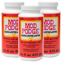 Mod Podge Waterbase Sealer 473 ml com acabamento brilhante, pacote com 3