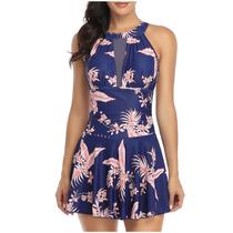 Moda casual feminina de uma peça sexy malha saia estilo multicolor impresso maiô biquíni Moda casual feminina de uma peça sexy malha saia estilo multicolor impresso maiô biquíni