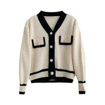 Moda coreana feminina novo coreano solto manga comprida camisola de malha cardigans outwear casaco