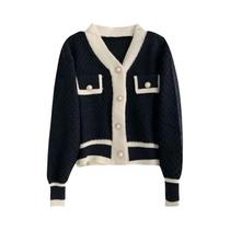 Moda coreana feminina novo coreano solto manga comprida camisola de malha cardigans outwear casaco