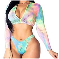 Moda Feminina Biquíni Impresso Push-up Acolchoado Swimwear Swimsuit Beachwear Set