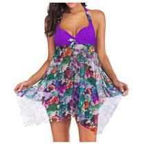 Moda feminina com estampa floral almofada de peito roupa de banho biquíni dividida maiô 2 peças