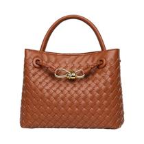 Moda Feminina Couro Ombro Mensageiro Saco Mão-tecido Versátil Temperamento Bolsa Bolsas