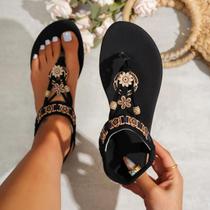Moda feminina dedo do pé redondo clipe toe estilo boêmio sandálias planas elásticas de uma peça Moda feminina dedo do pé redondo clipe toe estilo boêmio sandálias planas elásticas de uma peça