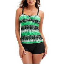 Moda feminina multicolor gradiente cor minimalista boxer calça estilingue maiô feminino dividido